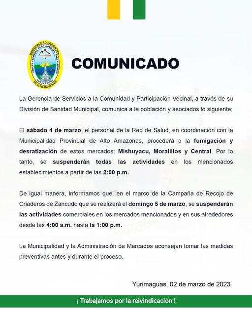 Comuinicado de GSCyPV