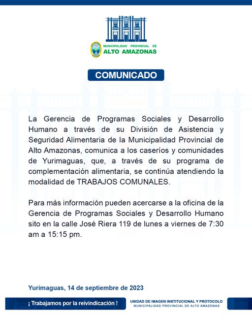 Se informa a la poblaci&oacute;n lo siguiente