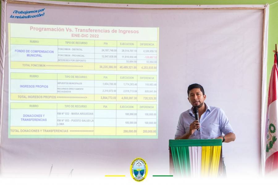 ALCALDE ROY SALDAÑA RINDE CUENTAS EN ESTADIO SOBRE PROCESO PARTICIPATIVO 2022 Y AVANCE 2023