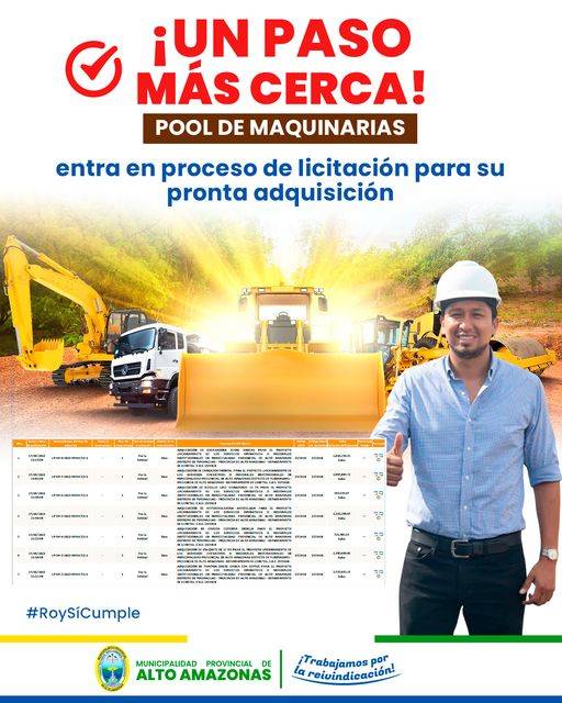 POOL DE MAQUINARIAS ENTRA EN PROCESO DE LICITACI&Oacute;N