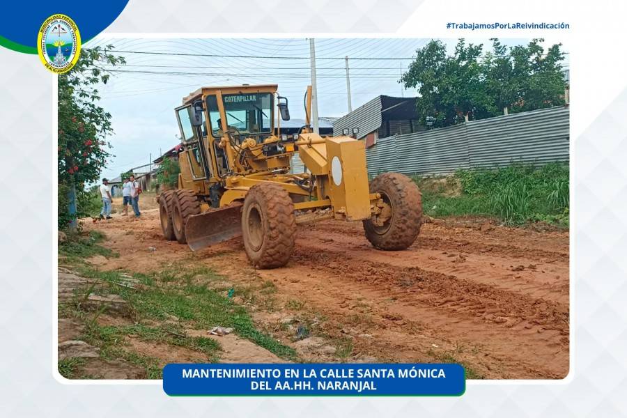 TALLER MUNICIPAL MEJORA CALLES EN YURIMAGUAS: MANTENIMIENTO EN SANTA M&Oacute;NICA DEL AA.HH. NARANJAL